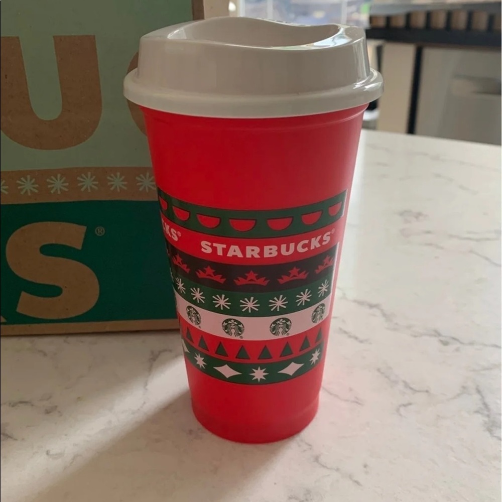 Starbucks silver tumbler & re-usable coffee cup